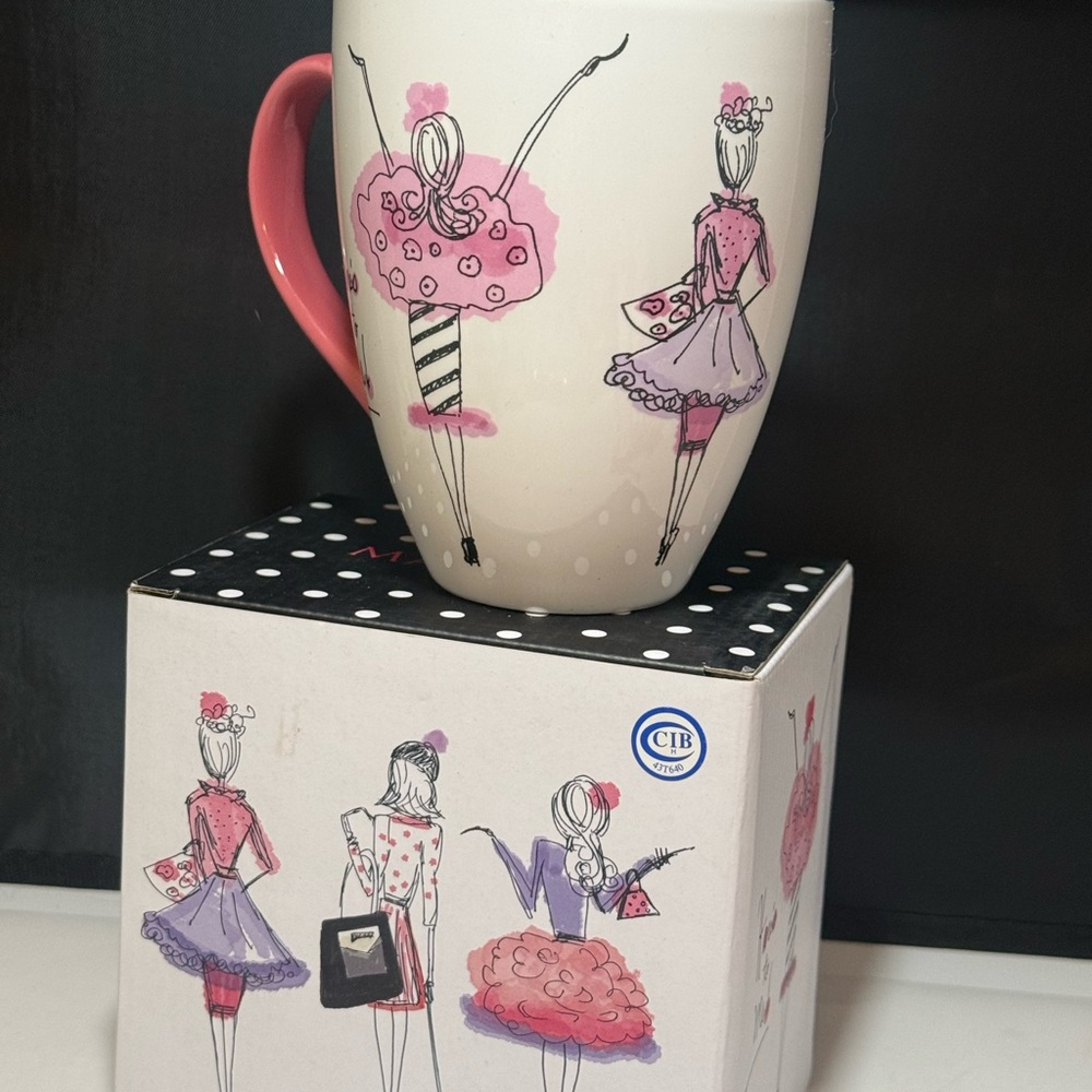 Paris Chic Fashionista Coffee Mug Pink Giftable Box Boutique Style